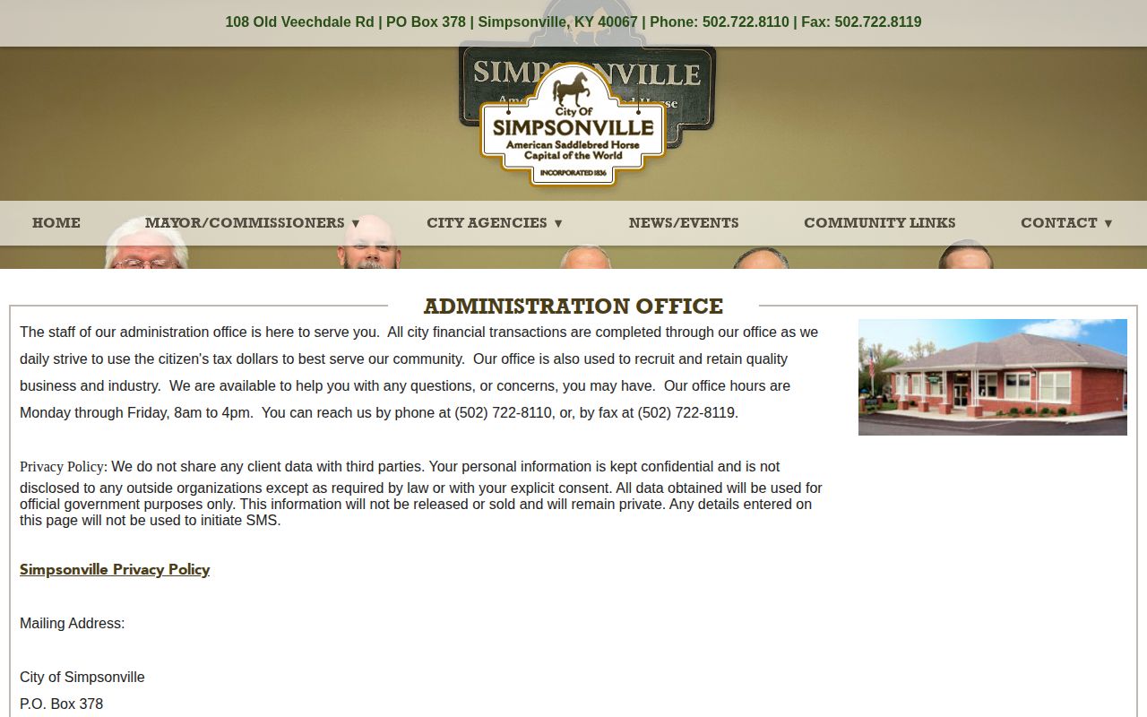 Simpsonville city records and arrest report request information